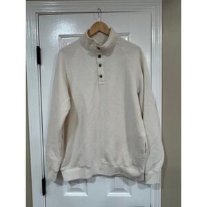 Goodfellow & Co Mens Cream Textured Quarter Snap Pullover Sweatshirt Size M